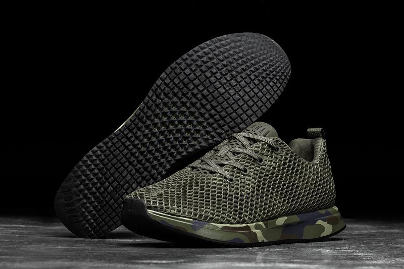 Olive Nobull Forest Camo Mesh Runner Men's Running Shoes | CA Z1018U